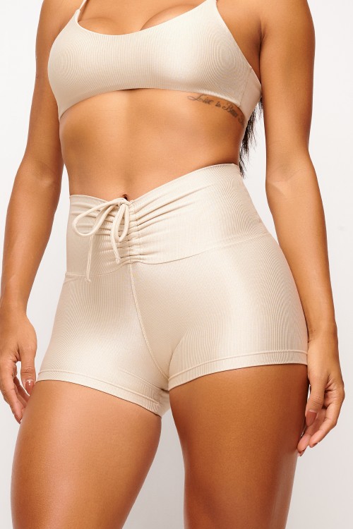 Short Nude Cós Franzido Essence