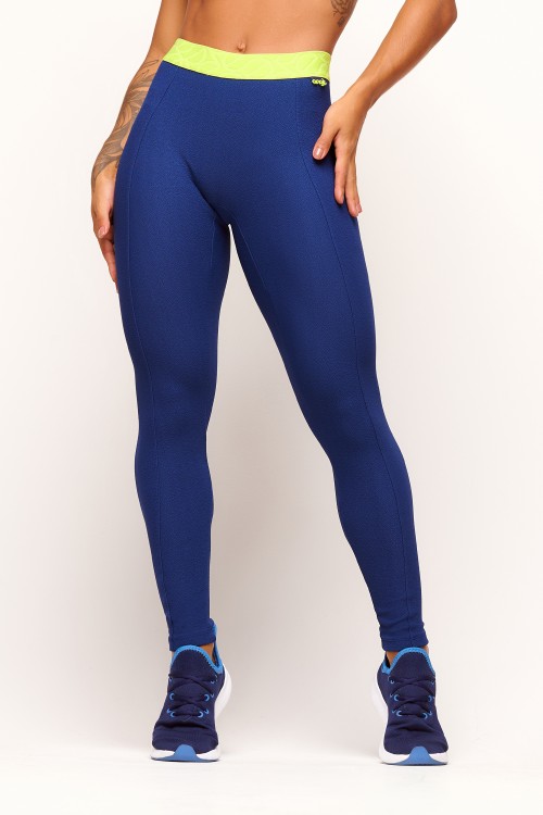 Calça Legging Marinho com Blackout Youth